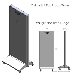 Hims HCS01 Tekerlekli Metal Ürün Tanıtım Standı